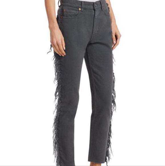 NWT IRO Paris Movement Fringe-Trimmed Cropped Jeans Size 27 - Picture 4 of 15